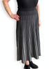 Image of Steven Guy Pull On Pleated Knit Skirt - Heather Grey/Black