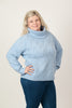 Image of Steven Guy Diamond Knit Cowl Neck Drop Shoulder Sweater - Chambray