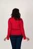 Image of Steven Guy Slit Sleeve Turtleneck Sweater - Red