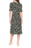 Image of Steven Guy Elbow Sleeve Abstract Dot Print Fit & Flare Dress - Tan/Black