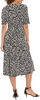 Image of Steven Guy Abstract Geometric Print Short Sleeve Banded Waist Dress - Cream/Black