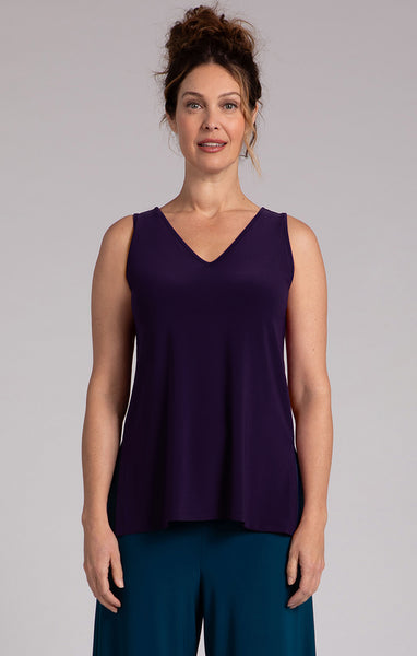 Sympli Go To V-Neck Tank Relax Plus Size - Blackberry