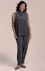 Image of Sympli Sleeveless Echo Mock Neck Top - Black Pearl