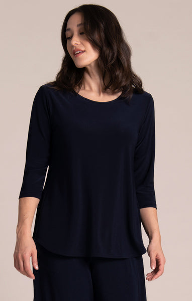 Sympli Go To Classic T 3/4 Sleeve - Navy