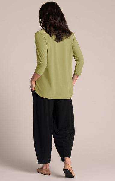 Sympli Go To Classic T 3/4 Sleeve Plus Size - Epsom Green