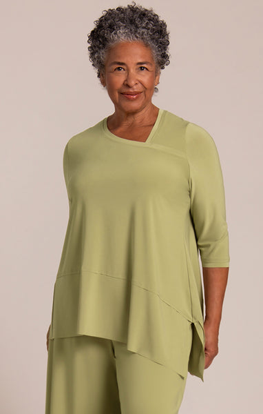 Sympli Splice Angle Top - Epsom Green