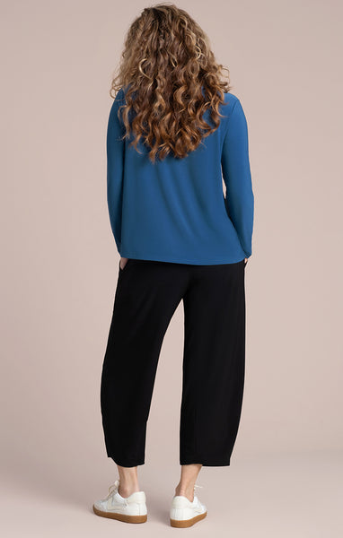 Sympli Echo Mock Neck Top - Lake Blue