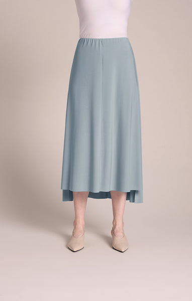 Sympli Flounce A-Line Skirt - Stone Blue