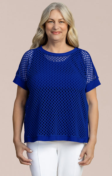 Sympli Honeycomb Boxy Top - Lapis