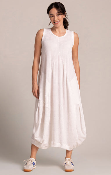 Sympli Pop Dress - White