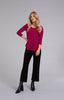 Image of Sympli Tipped Go To Classic T 3/4 Sleeve - Magenta/Black
