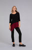 Image of Sympli Color Block Reversible Angle Top 3/4 Sleeve - Black/Bloodstone