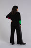 Image of Sympli Color Block Sleeve Nu Cinch Top - Black/Kelly/Magenta