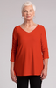 Image of Sympli Revelry Ruched Sleeve Top - Orange