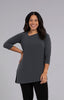 Image of Sympli Angle Tunic 3/4 Sleeve - Graphite *Take an EXTRA 1/2 Off*