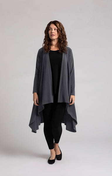 Sympli Flutter Duster Cardigan - Graphite