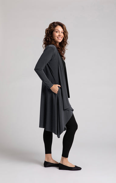 Sympli Flutter Duster Cardigan - Graphite