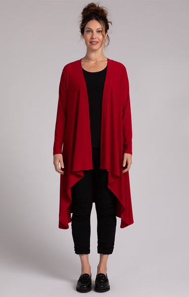 Sympli Flutter Duster Cardigan - Red