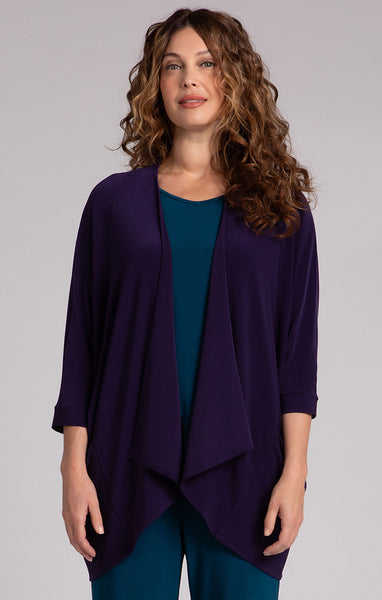 Sympli Matrix Cardigan - Blackberry