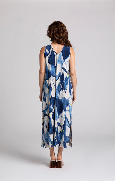Sympli Reversible Slit Tank Dress Plus Size - Blue/Multicolor *Take 15% Off*