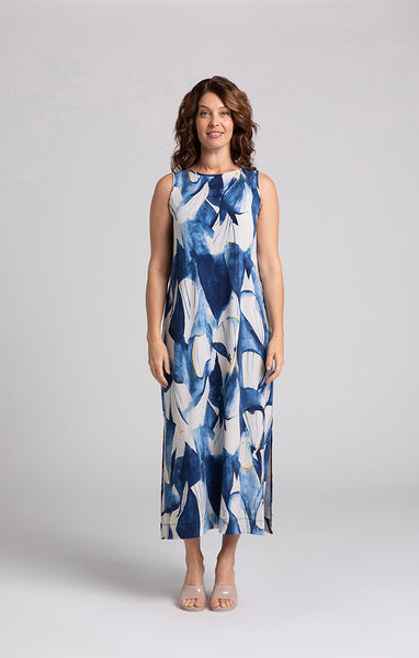 Sympli Reversible Slit Tank Dress Plus Size - Blue/Multicolor *Take 15% Off*