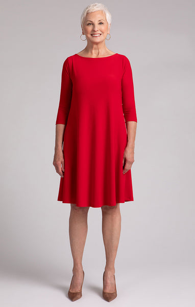 Sympli Nu Trapeze Dress - Poppy