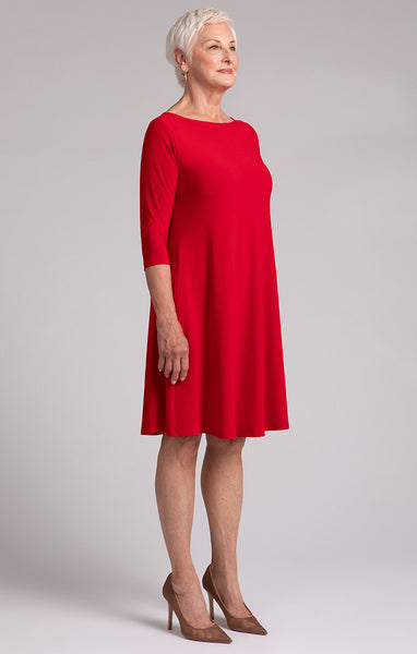 Sympli Nu Trapeze Dress - Poppy