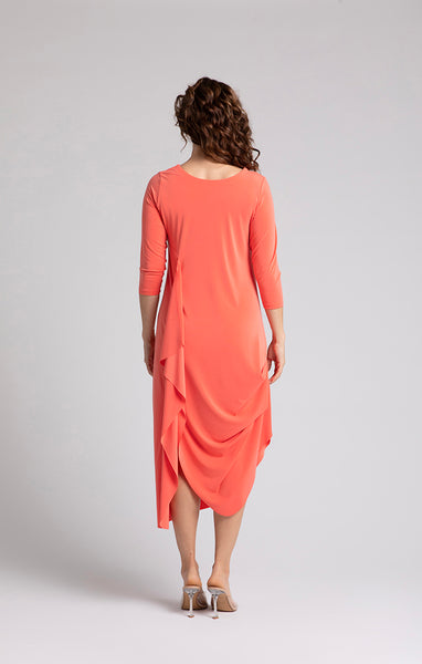 Sympli Drama Dress 3/4 Sleeve - Coral *Take 15% Off*