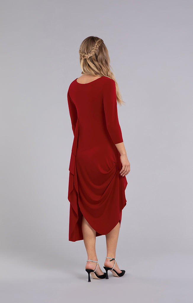 Sympli Drama Dress 3/4 Sleeve - Red