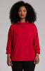 Image of Sympli Fleece Backed Jersey Funnel Neck Kangaroo Pocket Pullover - Poppy