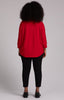 Image of Sympli Fleece Backed Jersey Funnel Neck Kangaroo Pocket Pullover - Poppy