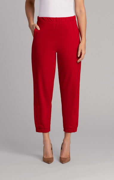 Sympli Half Cuff Fleece Backed Jogger - Poppy