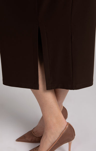 Sympli Hepburn Skirt - Chocolate