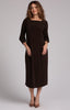 Image of Sympli Lantern Column Dress - Chocolate