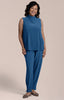 Image of Sympli Sleeveless Echo Mock Neck Tank Plus Size - Lake