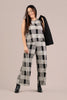 Image of Sympli Nu Flared Shell Print - Cashew Plaid