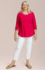 Image of Sympli Go To Classic T 3/4 Sleeve Plus Size - Hot Pink