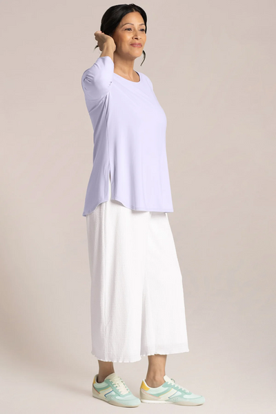 Sympli Go To Classic T 3/4 Sleeve - Lavender