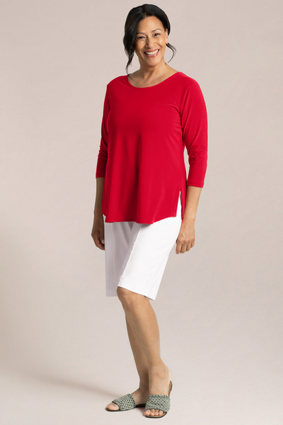 Sympli Go To Classic T 3/4 Sleeve - Poppy