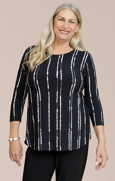 Sympli Go To Classic T 3/4 Sleeve - Cecily Print