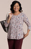 Image of Sympli Go To Classic T 3/4 Sleeve - Painted Blooms