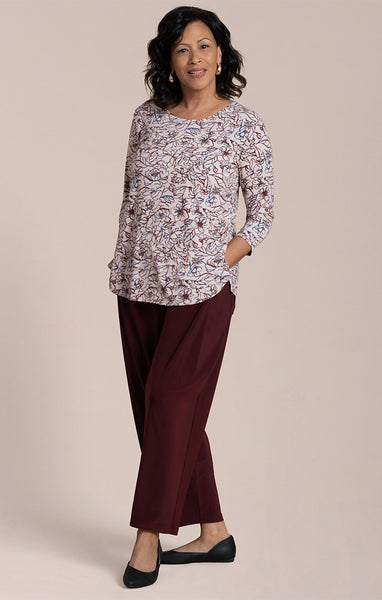 Sympli Go To Classic T 3/4 Sleeve - Painted Blooms