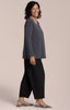 Image of Sympli Soft Square Neck Top 3/4 Sleeve - Black Pearl