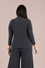 Image of Sympli Echo Mock Neck Top - Graphite