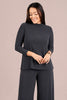 Image of Sympli Echo Mock Neck Top - Graphite