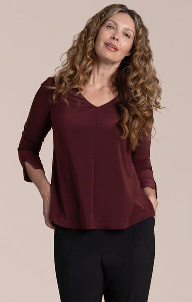 Sympli Suitable Split Sleeve Top - Melange Varsity