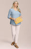 Image of Sympli Go To Soft V-Neck Top - Stone Blue