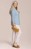 Image of Sympli Go To Soft V-Neck Top - Stone Blue