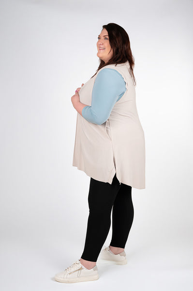 Sympli Splice Vest Long - Cashew