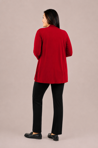 Sympli Double Loop Cardigan - Red